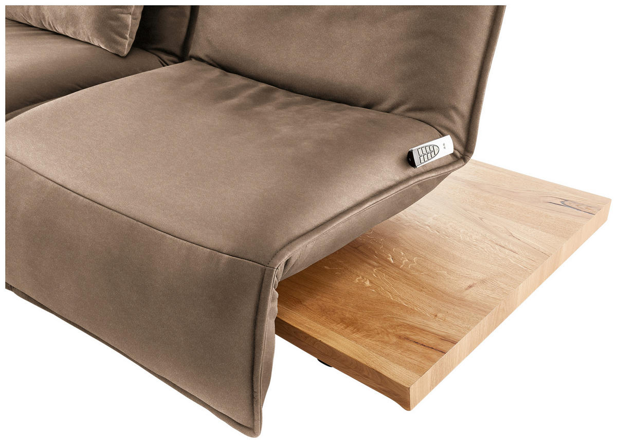 2-SITZER-SOFA in Leder Greige  - Greige/Eichefarben, Natur, Leder/Holz (240/63/115cm) - Koinor