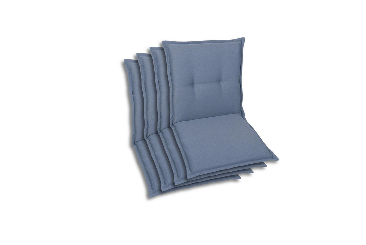 SESSELAUFLAGENSET Uni  - Blau, Basics, Textil (50/7/100cm)