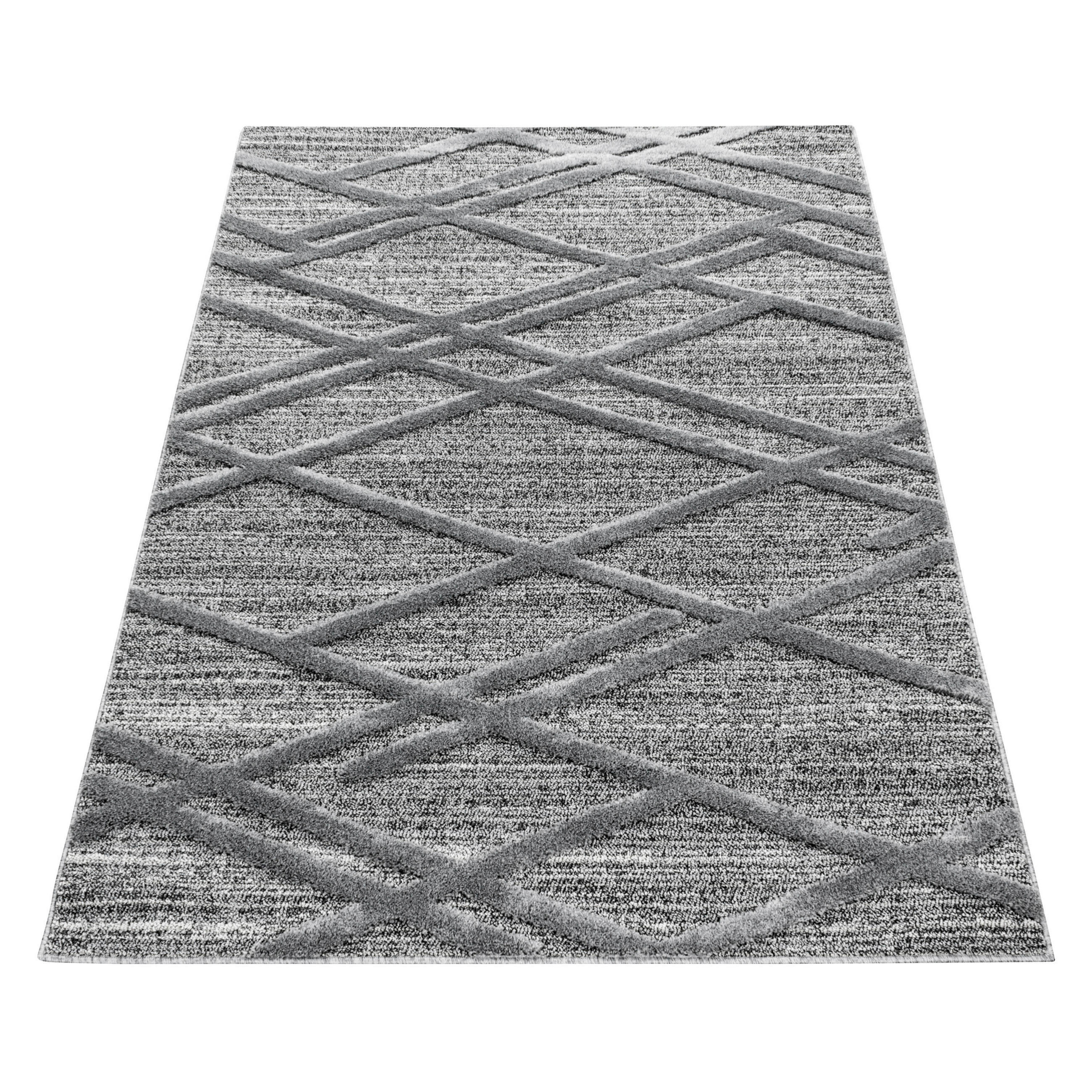 Thumbnail - Webteppich Pisa 4706 grau, Grau, Textil, Graphik, rechteckig, 140x200 cm, Oeko-Tex® Standard 100, für Fußbodenheizung ge...