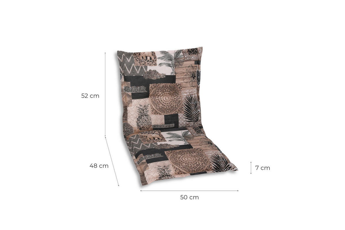 SESSELAUFLAGENSET in Dunkelbraun, Beige Federn  - Dunkelbraun/Beige, Basics, Textil (50/7/100cm)