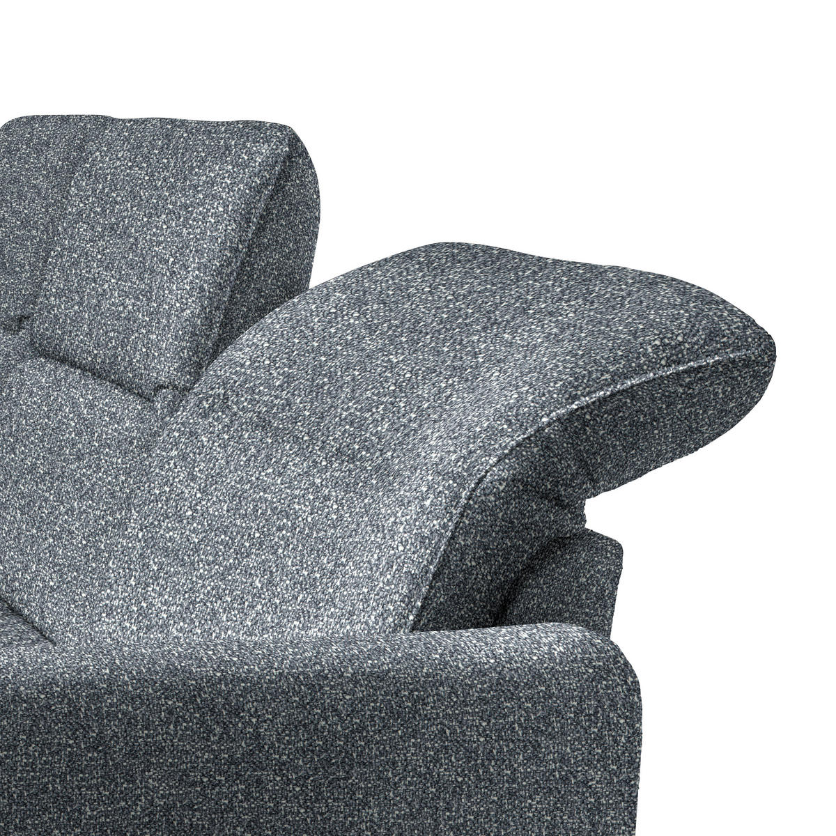 ECKSOFA Dunkelgrau Plüsch  - Dunkelgrau/Schwarz, KONVENTIONELL, Textil/Metall (190/254cm) - Livetastic