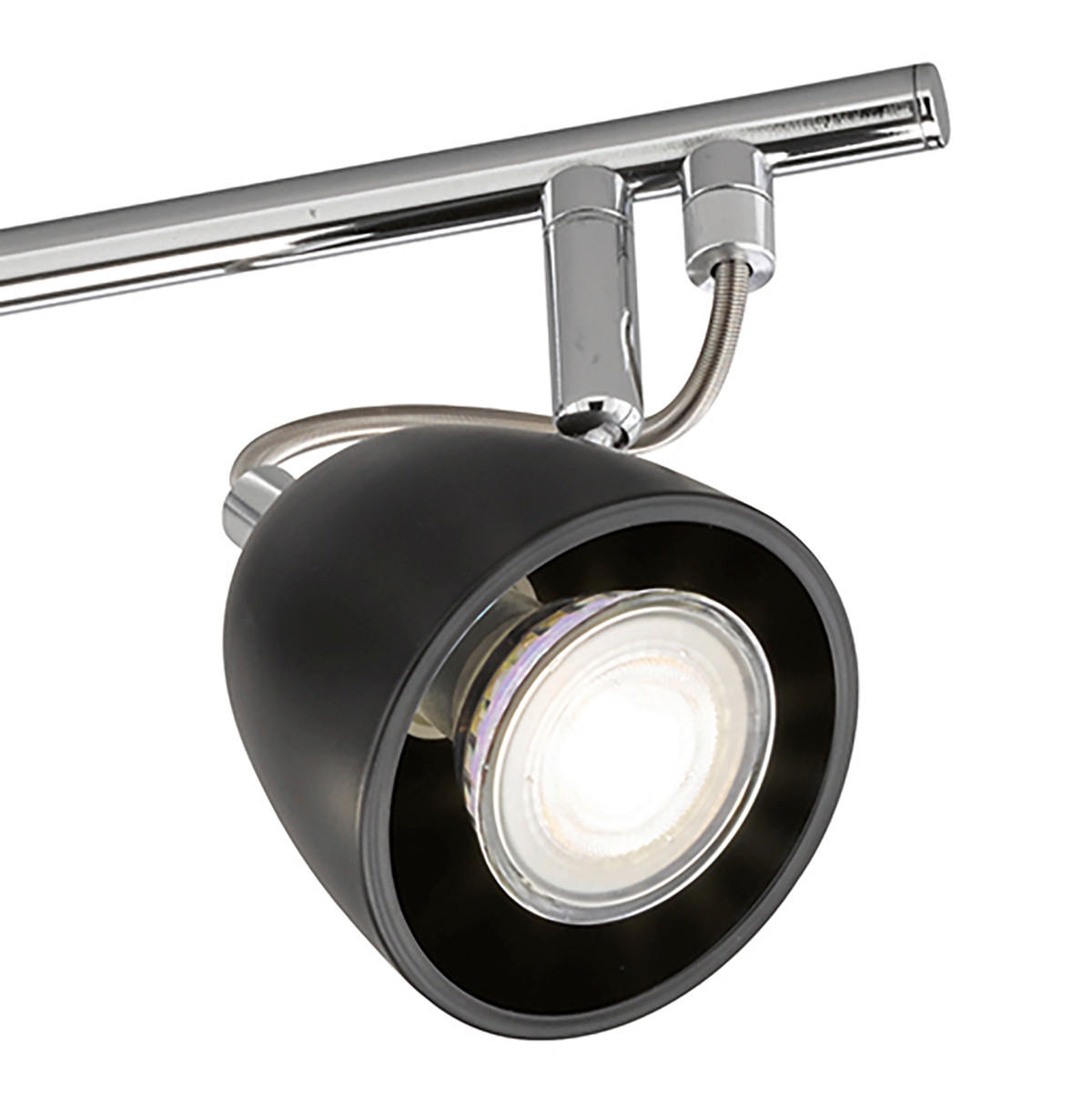 DECKENLEUCHTE Gemma 50/10/16 cm   - Chromfarben/Schwarz, Design, Metall (50/10/16cm)
