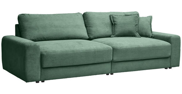 BIGSOFA in Cord Dunkelgrün  - Dunkelgrün/Schwarz, MODERN, Kunststoff/Textil (278/93/112cm) - Carryhome