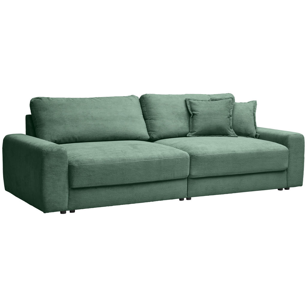 Thumbnail - Carryhome Bigsofa, Dunkelgrün, Textil, 3-Sitzer, Füllung: Schaumstoff,Hohlfaser, 278x93x112 cm, Rücken echt, Wohnzimmer,...