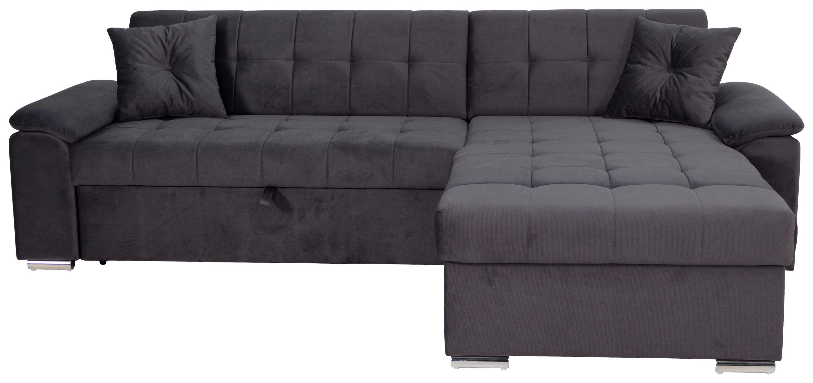 ECKSOFA Grau Zierkissen  - Grau, Trend, Textil (257/167cm) - Livetastic