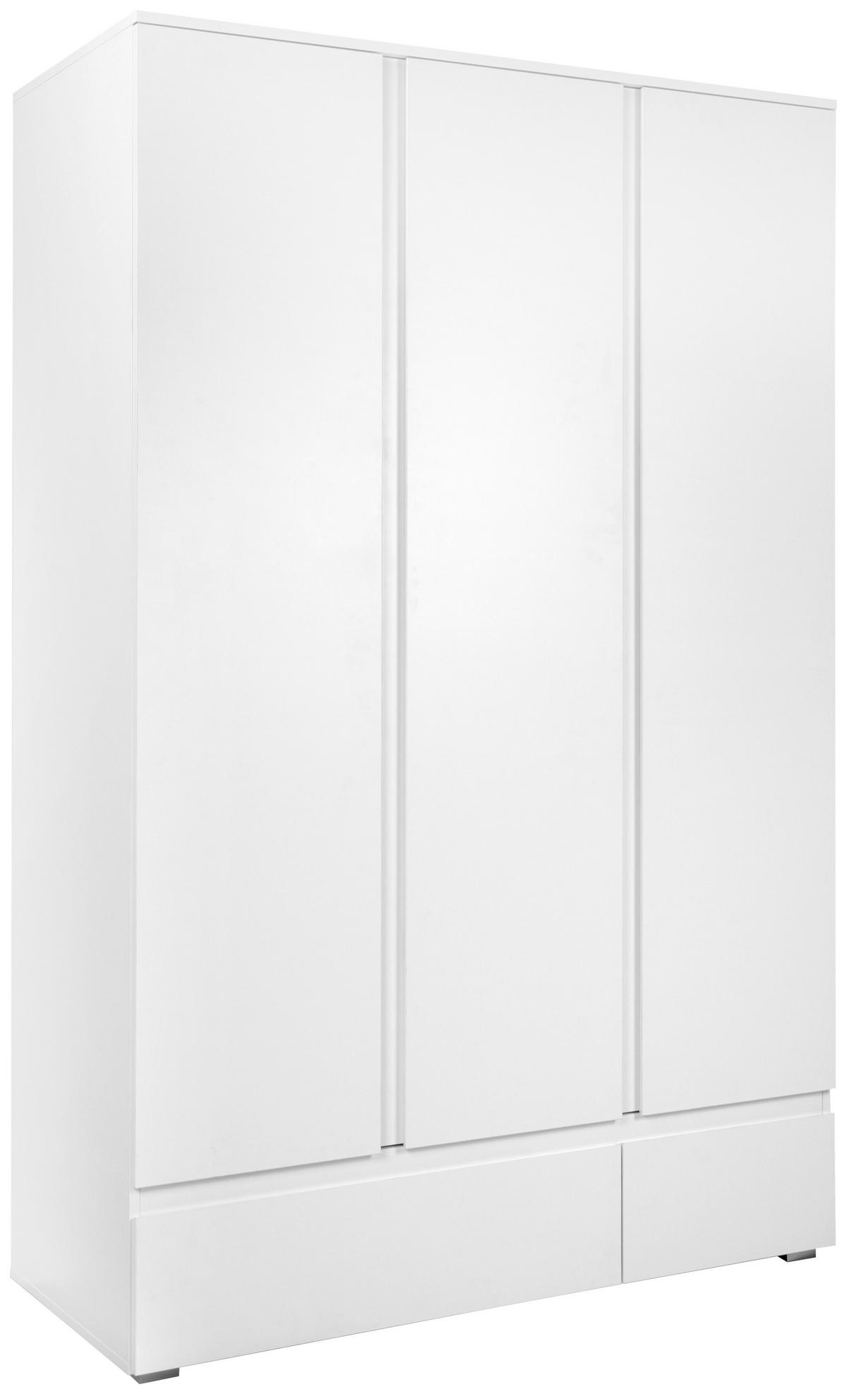 DREHTÜRENSCHRANK 3-türig Weiß  - Weiß, Basics, Holzwerkstoff (120/191/55cm) - MID.YOU