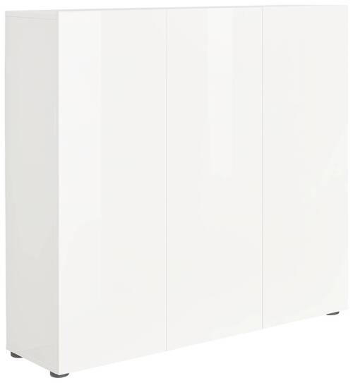 SCHUHSCHRANK Weiß  - Schwarz/Weiß, Design, Holzwerkstoff/Kunststoff (120/115/34cm) - home24