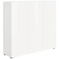 OMARA ZA ČEVLJE bela - črna/bela, Design, umetna masa/leseni material (120/115/34cm) - Xora