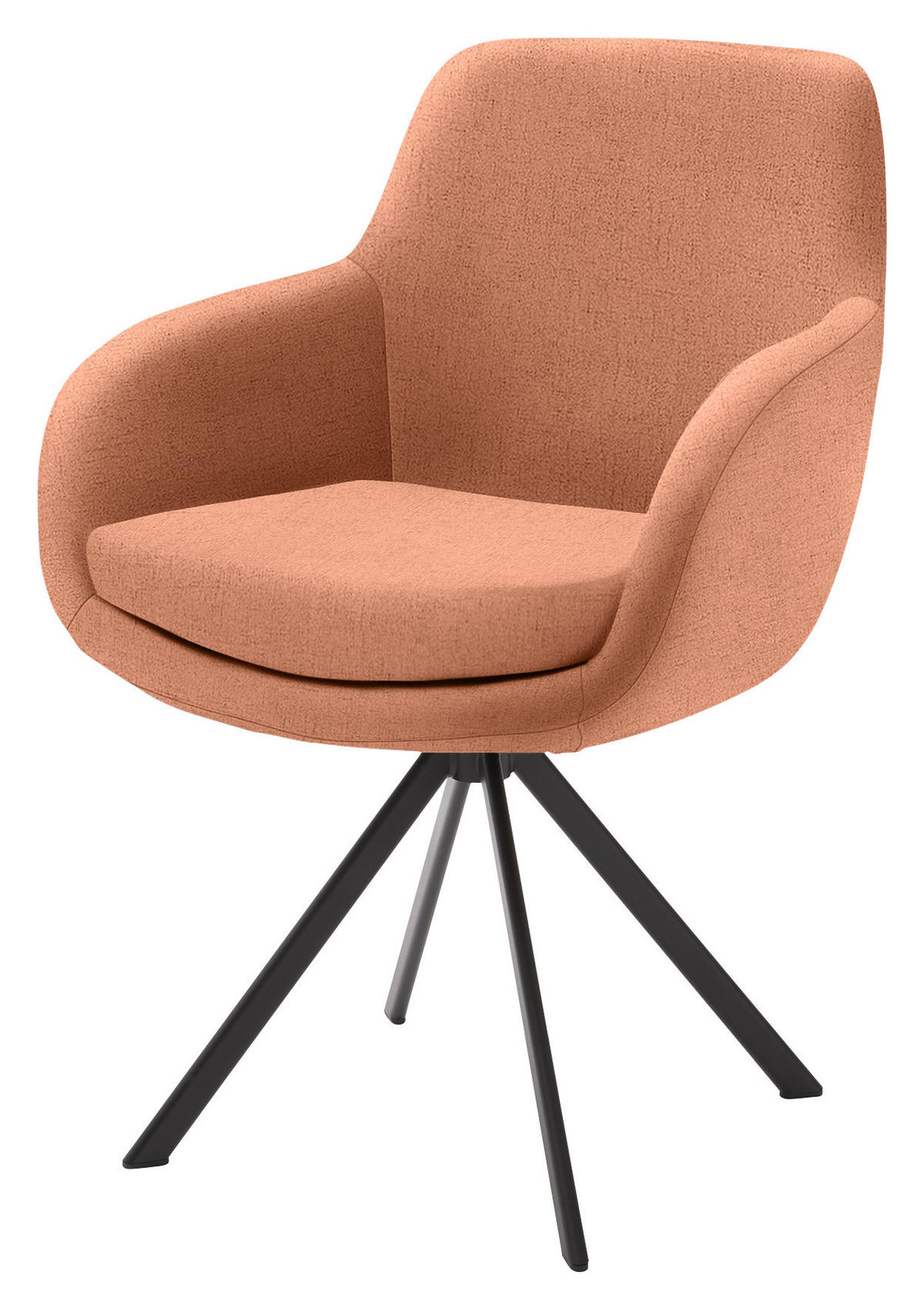 ARMLEHNSTUHL  in Eisen Flachgewebe  - Terracotta/Schwarz, Design, Textil/Metall (62/86/66cm) - Musterring