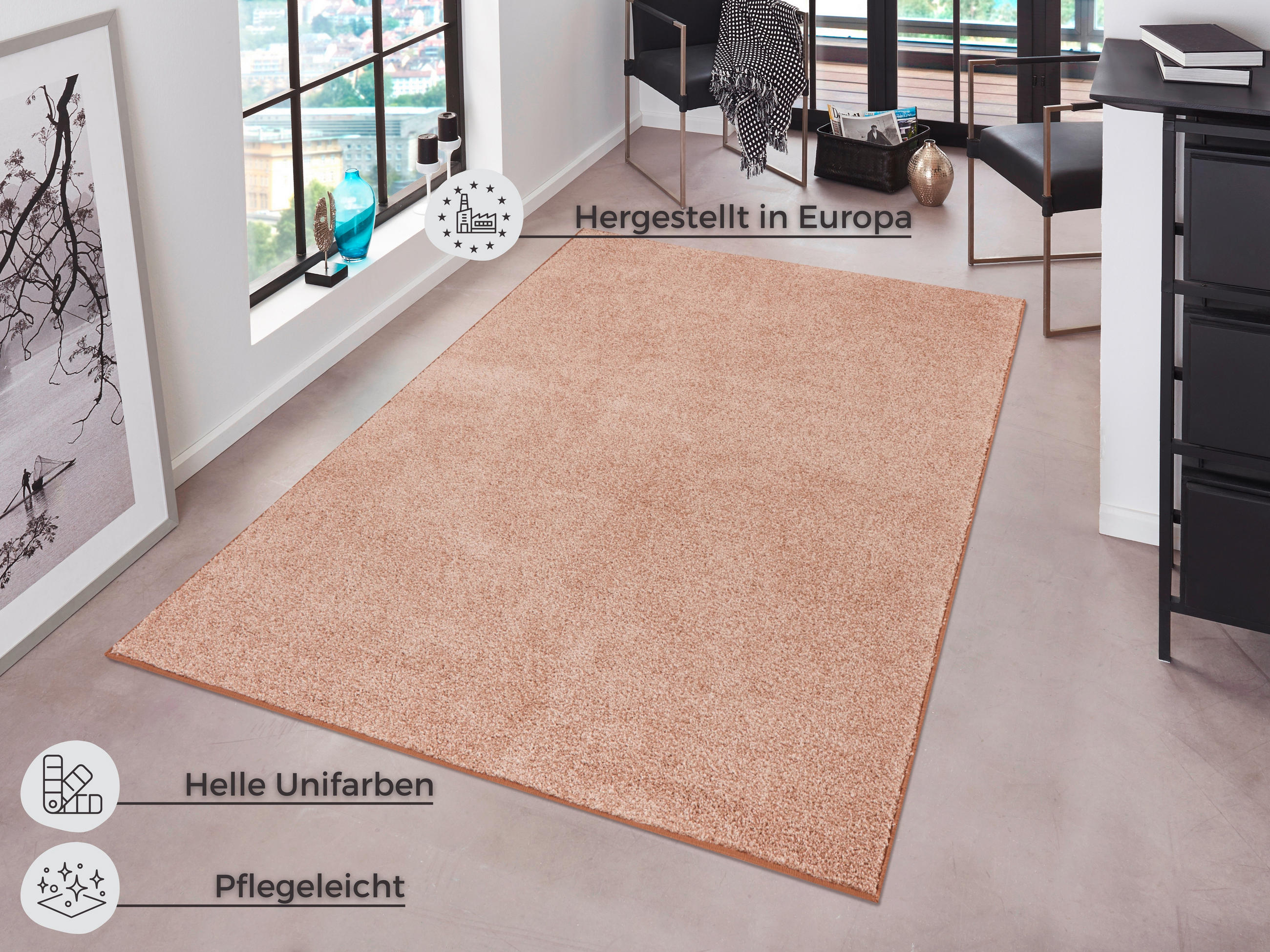 TEPPICH Pure Creme, Taupe  - Taupe/Creme, Basics, Kunststoff (160/1,3/240cm) - Novel