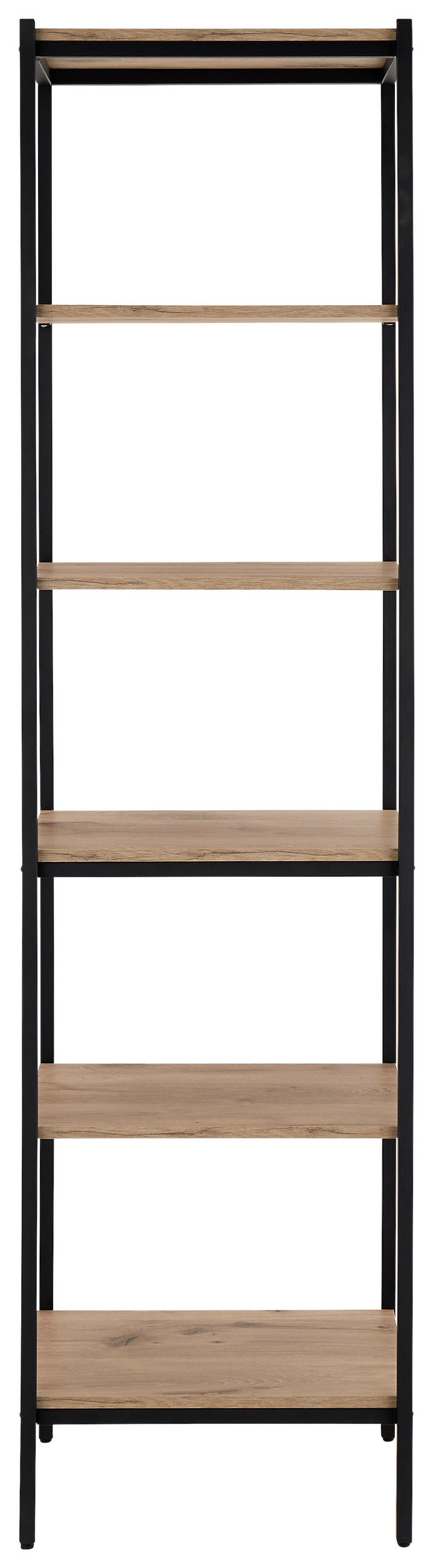 STANDREGAL Schwarz, Eichefarben  - Eichefarben/Schwarz, Basics, Holzwerkstoff/Metall (50/195/40cm) - MID.YOU