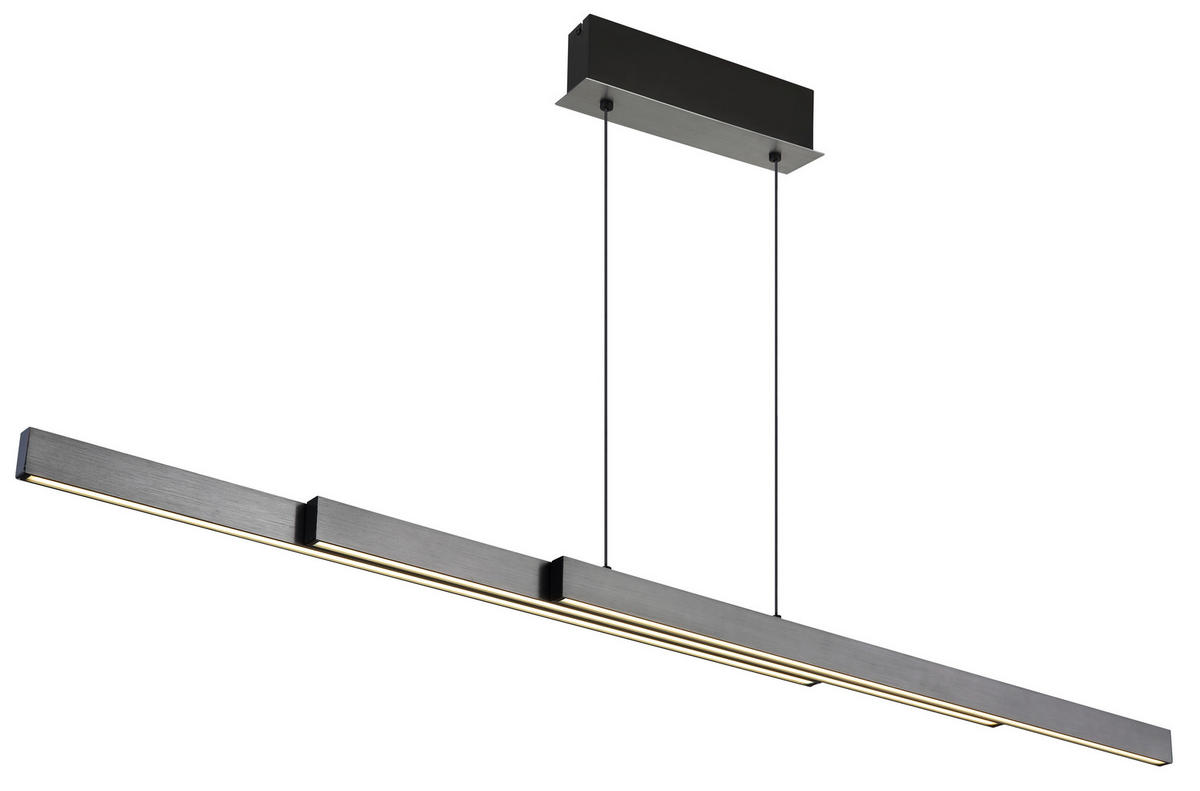 LED-HÄNGELEUCHTE 95-150/7,5/80-150 cm    - Dunkelgrau/Opal, Design, Kunststoff/Metall (95-150/7,5/80-150cm) - Globo