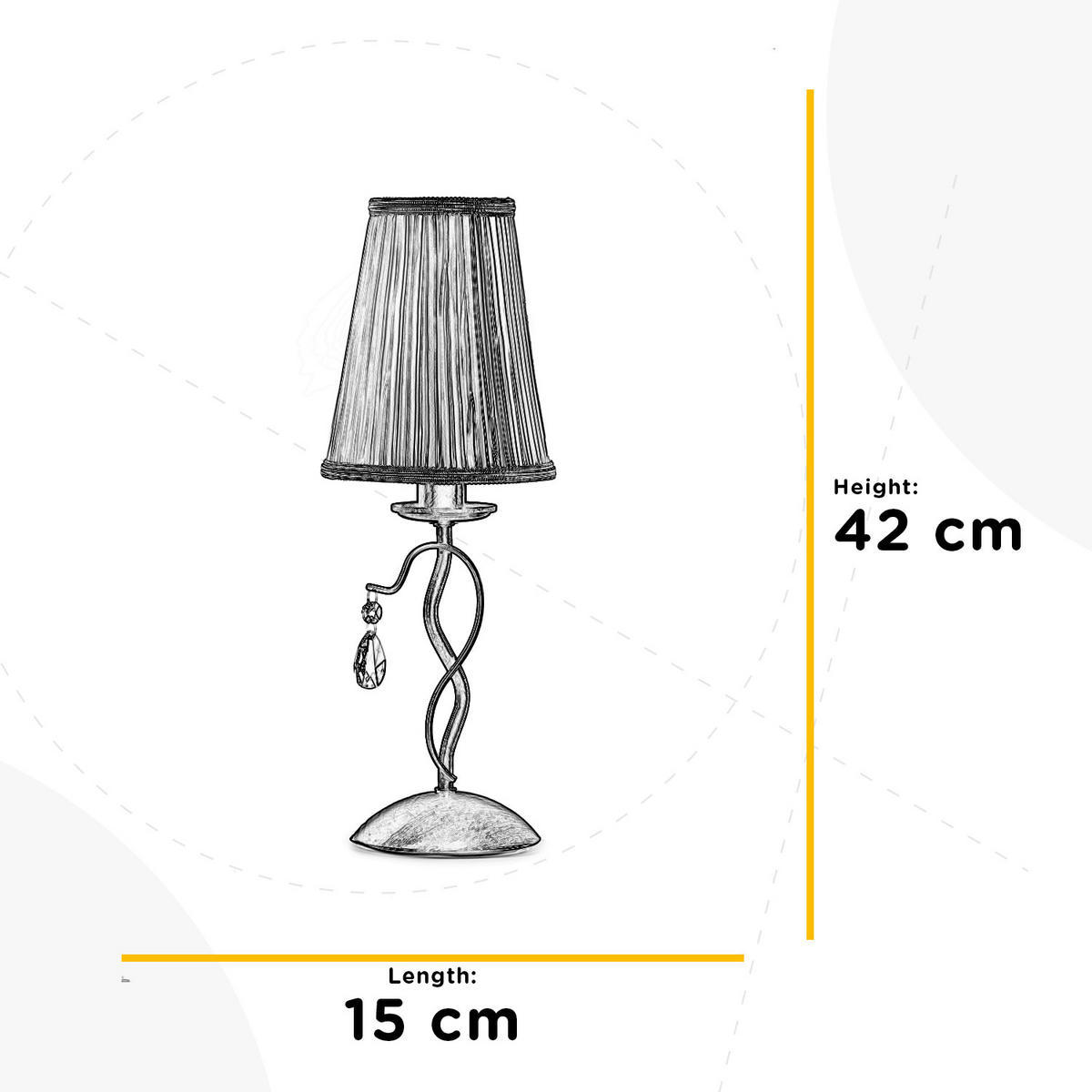 KRISTALL-TISCHLEUCHTE 15/15/42 cm   - Cognac/Cappuccino, KONVENTIONELL, Glas/Kunststoff (15/15/42cm)