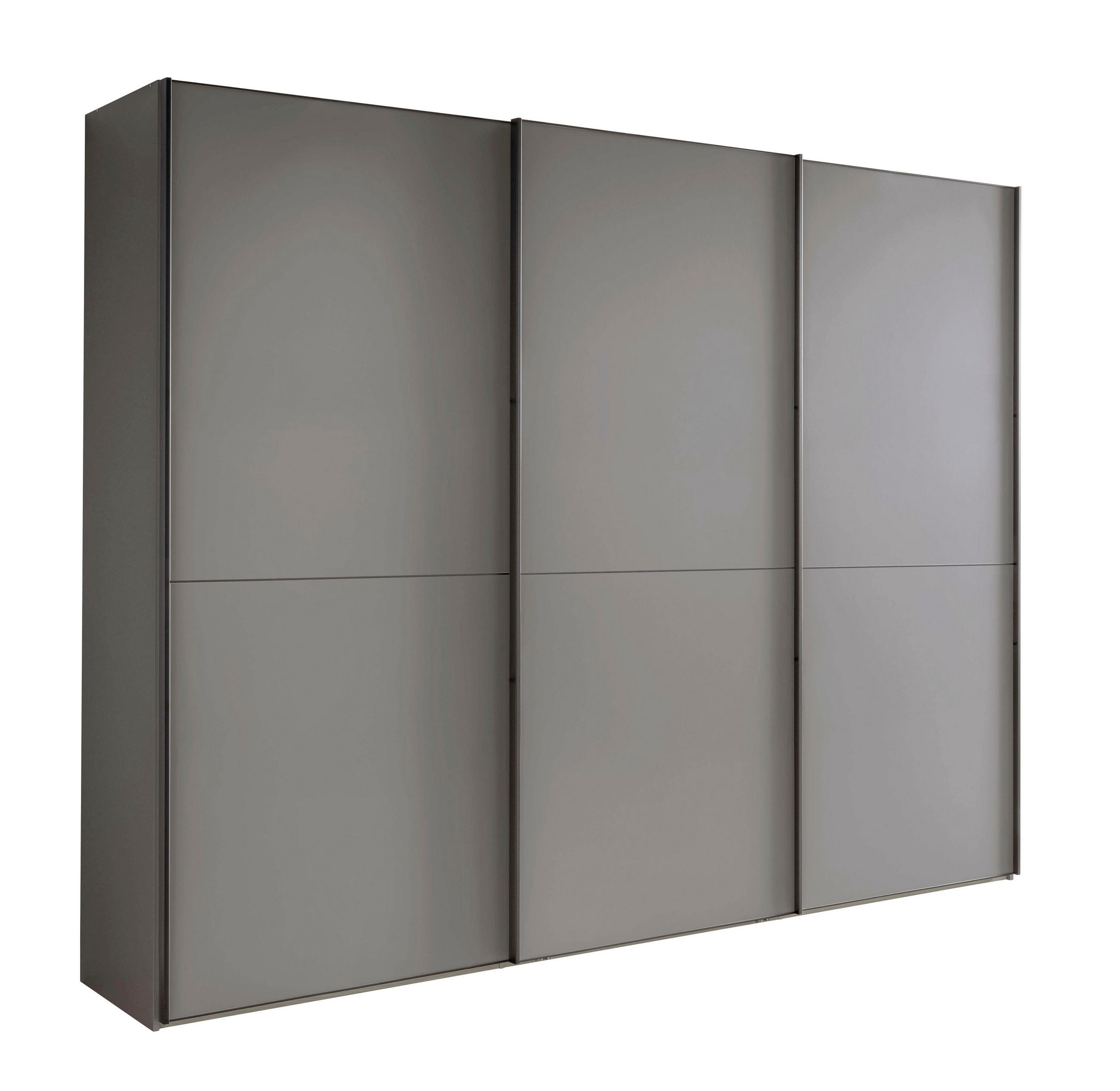 SCHWEBETÜRENSCHRANK 250/236/67 cm,  in Lavagrau, 3 Tür(en)  - Lavagrau/Schwarz, MODERN, Holzwerkstoff/Metall (250/236/67cm) - Chameo