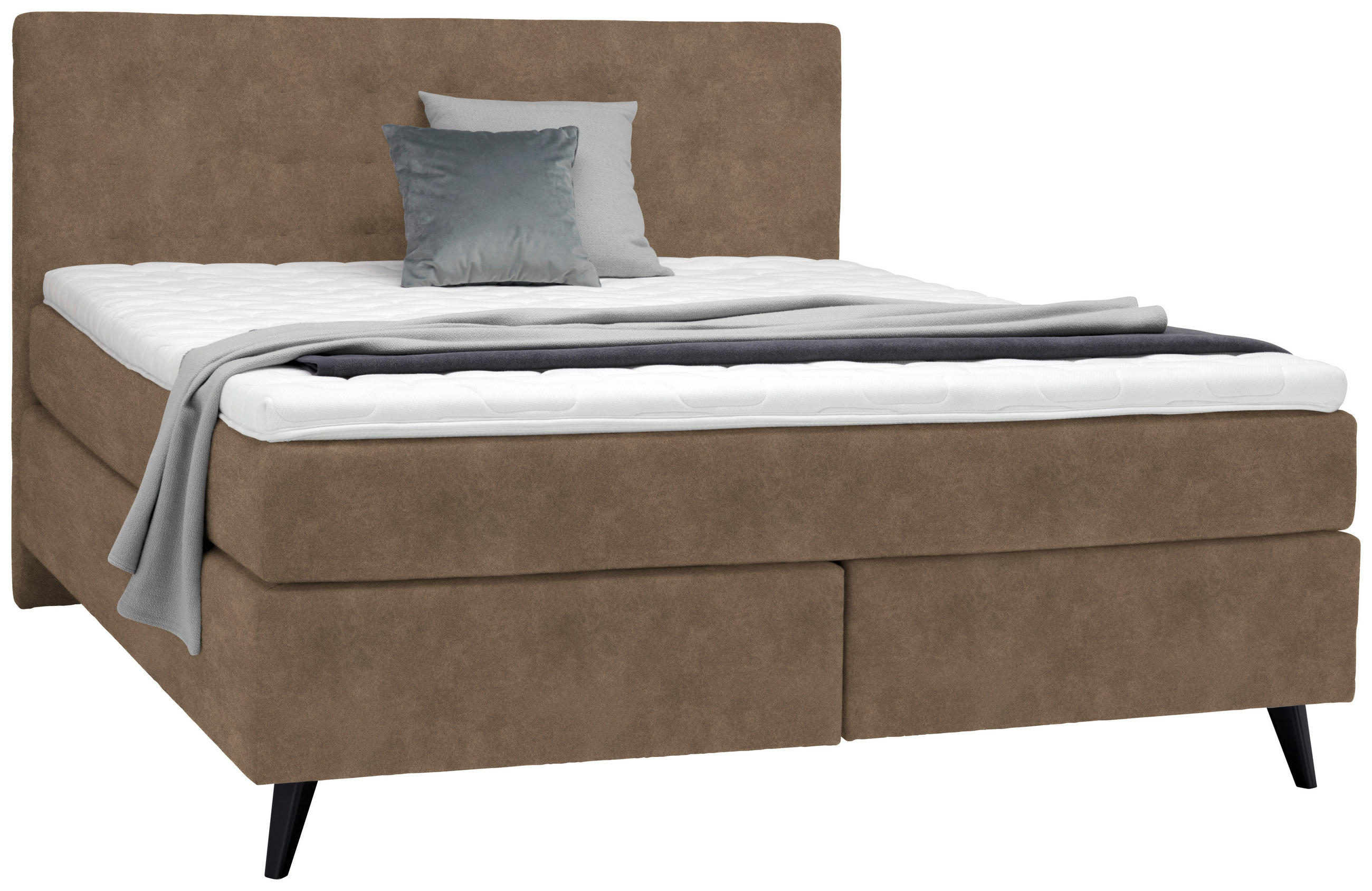 BOXSPRINGBETT 180/200 cm  in Braun  - Schwarz/Braun, Konventionell, Holz/Textil (180/200cm) - Voleo