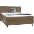 BOXSPRINGBETT 180/200 cm  in Braun  - Schwarz/Braun, KONVENTIONELL, Holz/Textil (180/200cm) - Voleo