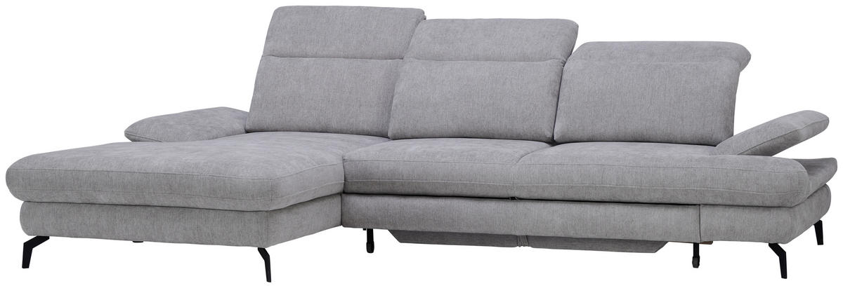 HÖRNSOFFA i velour ljusgrå  - ljusgrå/svart, Design, metall/textil (184/288cm) - Best Price