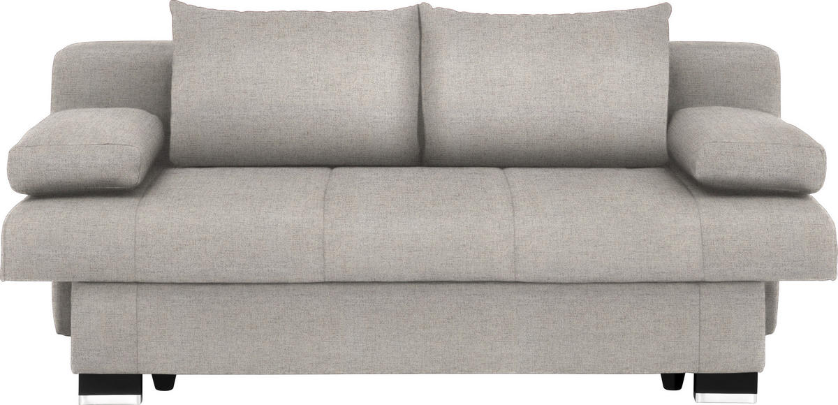 SCHLAFSOFA Hellgrau  - Wengefarben/Hellgrau, KONVENTIONELL, Holz/Textil (200/80/104cm) - Novel
