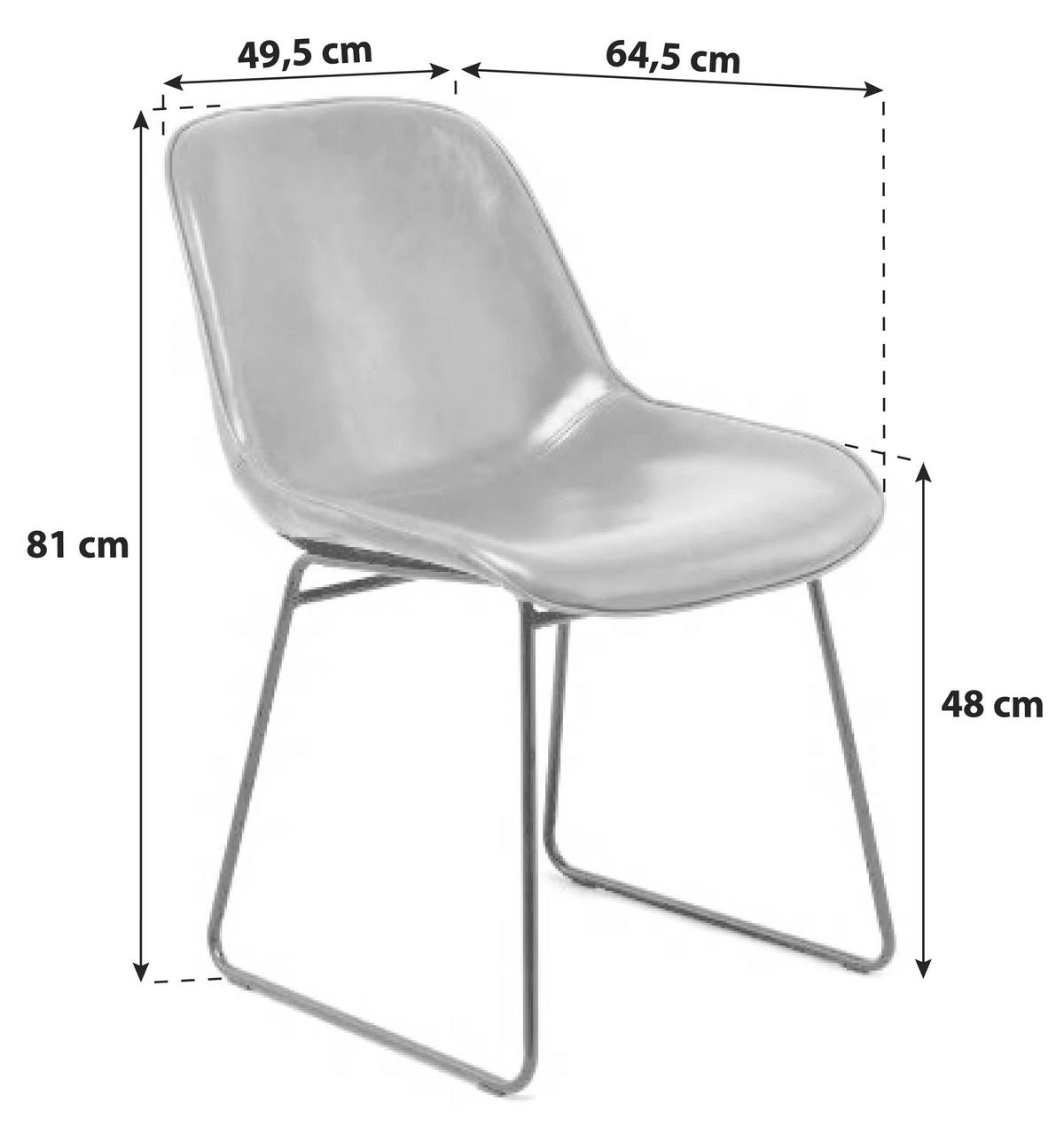 STUHL-SET 2 Stück  in Lederlook Metall, Leder  - Grün, MODERN, Leder/Metall (49,5/81/64,5cm) - Kayoom