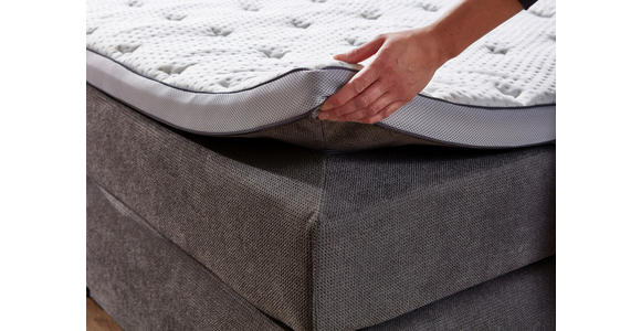 BOXSPRINGBETT 180/200 cm  in Grau  - Schwarz/Grau, KONVENTIONELL, Kunststoff/Textil (180/200cm) - Carryhome