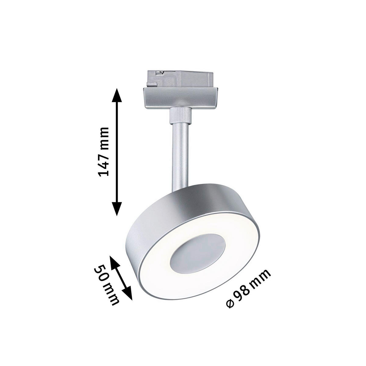 SCHIENENSYSTEM-STRAHLER URail Spot Circle 10/13,5 cm   - Chromfarben, Basics, Kunststoff/Metall (10/13,5cm) - Paulmann