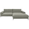 ECKSOFA Badia Base in Feincord Grau  293/207 cm  - Schwarz/Grau, Design, Textil/Metall (293/207cm) - Dieter Knoll