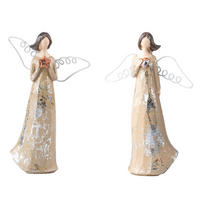 DEKORAČNÍ ANDĚLSKÁ KŘÍDLA - bílá/barvy zlata, Basics, plast (8/15/8cm)