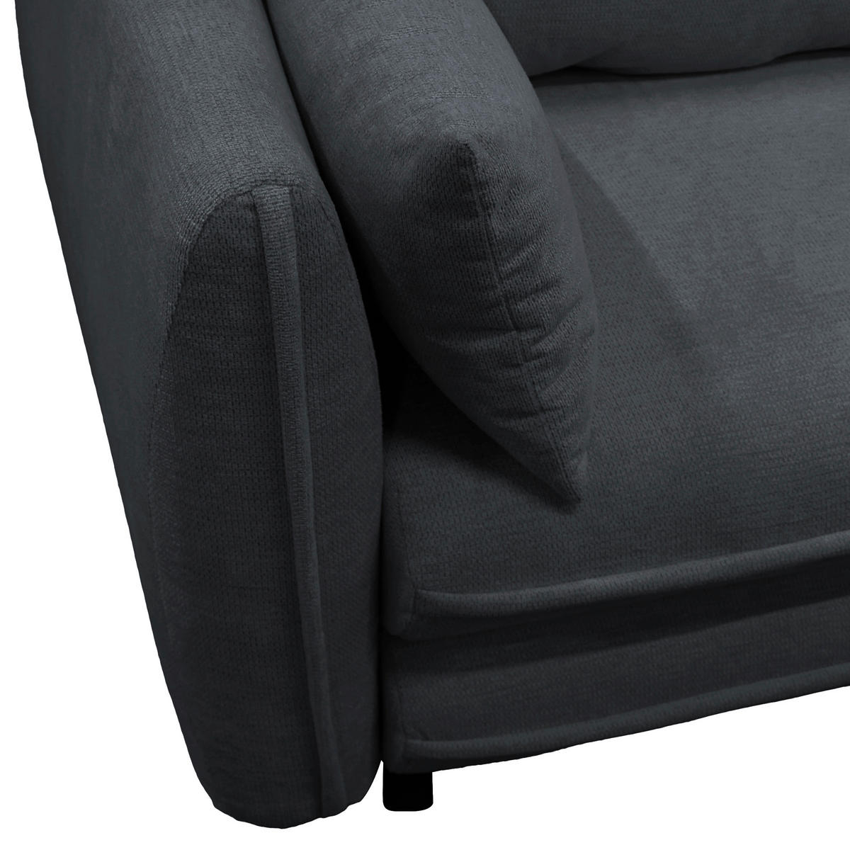 ECKSOFA Schwarz Struktur  - Schwarz, Design, Kunststoff/Textil (240/201cm) - MID.YOU