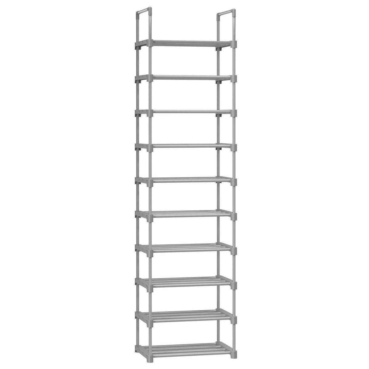 REGÁL NA TOPÁNKY, sivá, 45/174/30 cm - sivá, Trend, kov/plast (45/174/30cm) - Boxxx