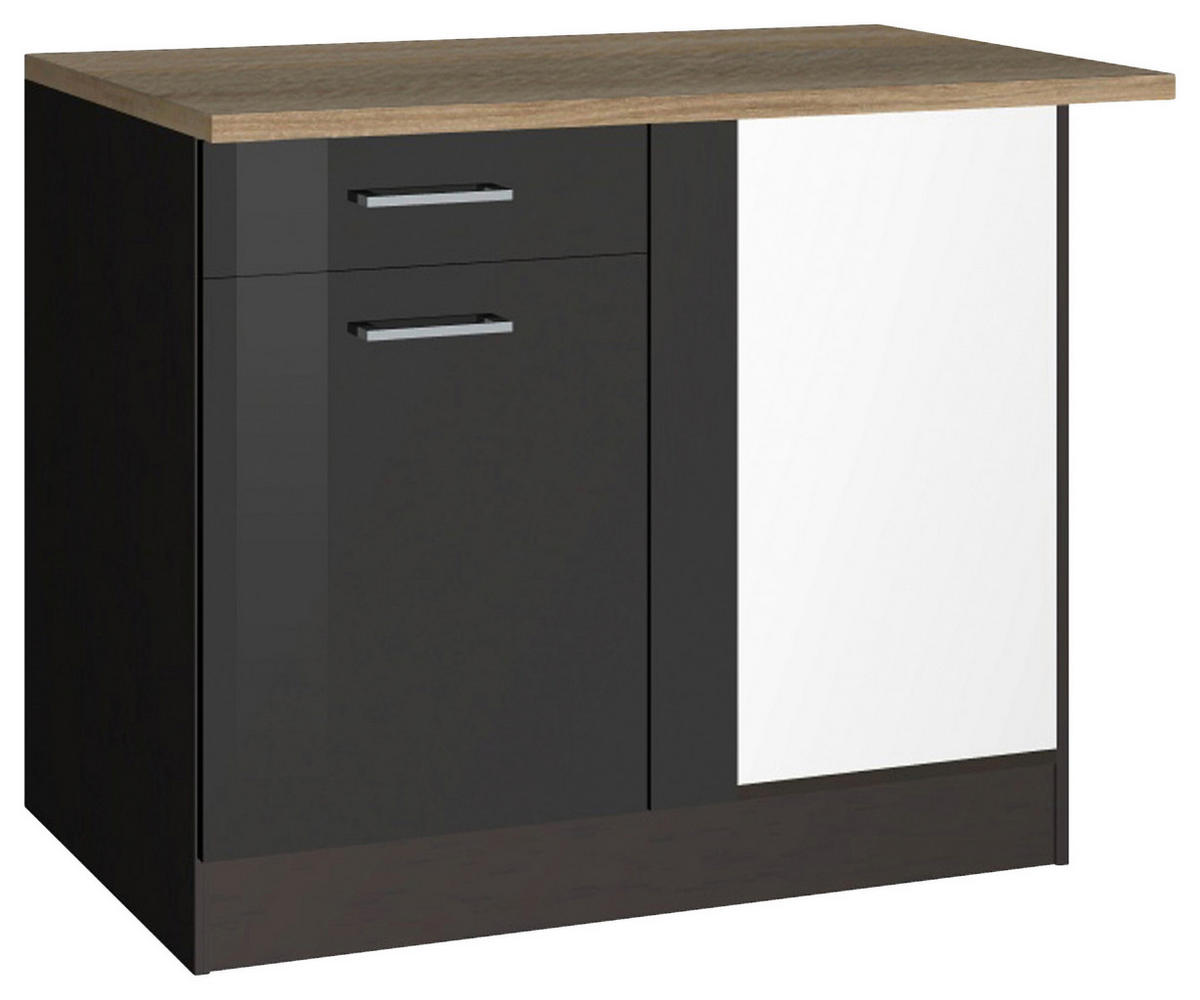 ECKUNTERSCHRANK 110/85/60 cm  - Silberfarben/Graphitfarben, MODERN, Holzwerkstoff/Metall (110/85/60cm) - Held