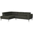 ECKSOFA in Chenille Graubraun 205/280 cm - Graubraun/Schwarz, Design, Textil/Metall (205/280cm) - Xora