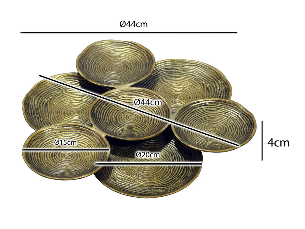 OKRASNA SKLEDA     44/44/4 cm         - zlate barve, Design, kovina (44/44/4cm) - Livetastic