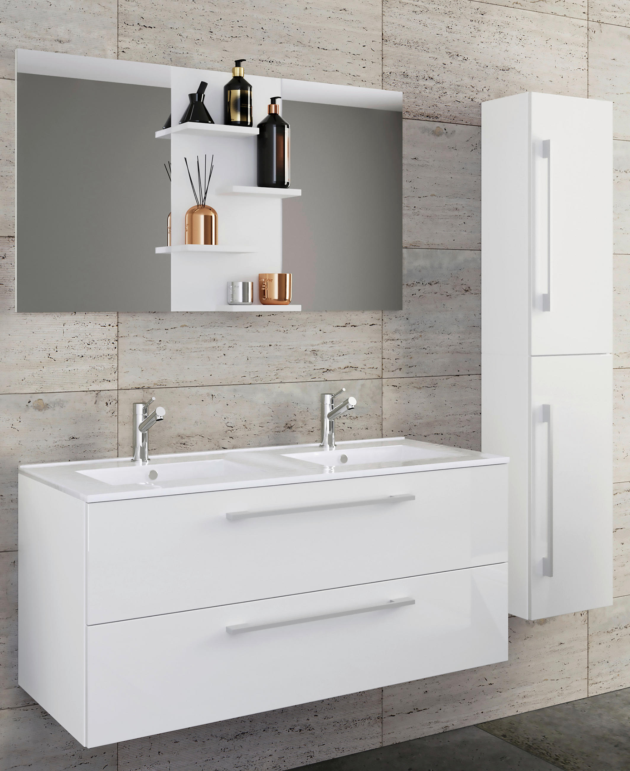 BADEZIMMER  in 145 cm  - Weiß, MODERN, Keramik/Holzwerkstoff (145cm) - MID.YOU