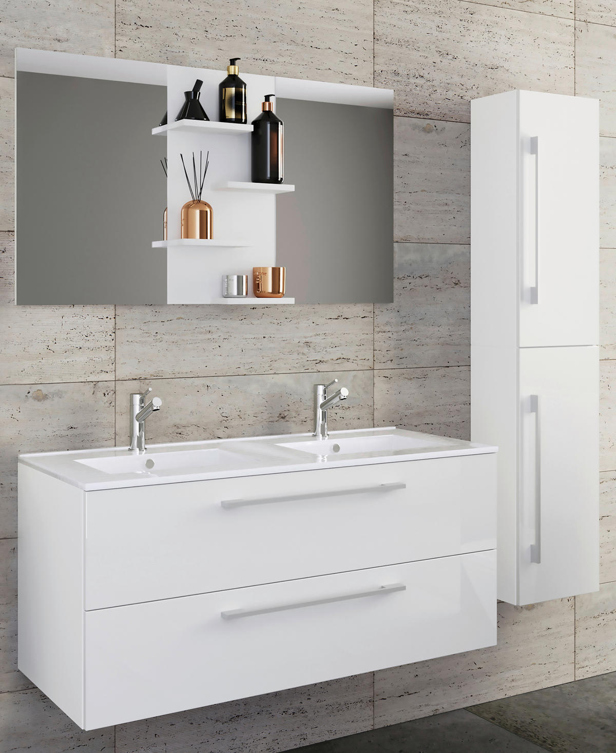 BADEZIMMER  in 145 cm  - Weiß, MODERN, Keramik/Holzwerkstoff (145cm) - MID.YOU