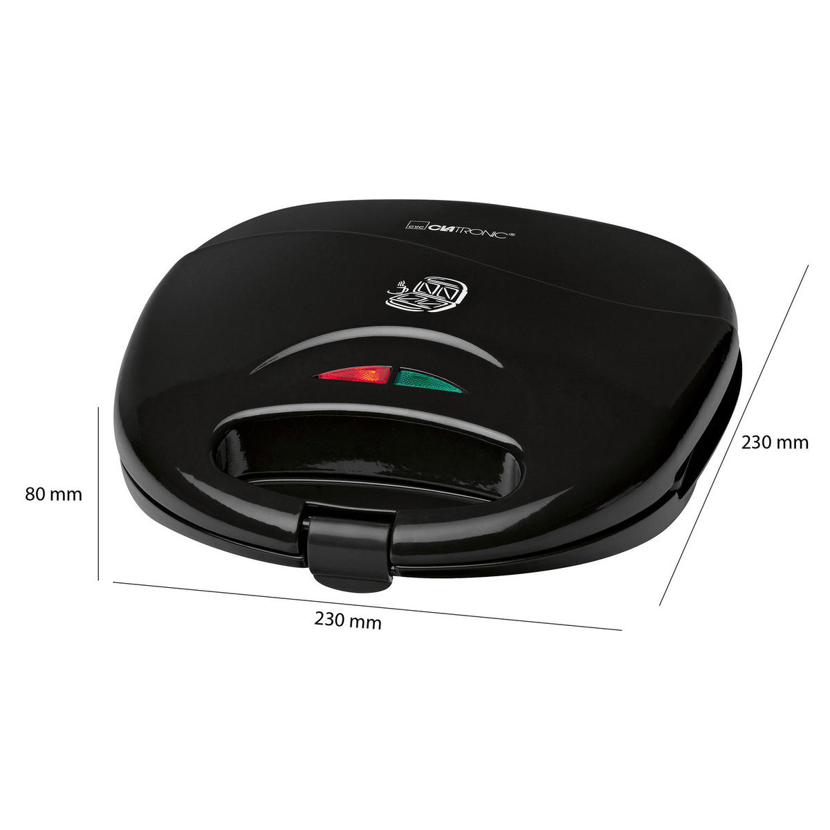 SANDWICHTOASTER  - Schwarz, LIFESTYLE, Kunststoff/Metall (23/7,5/22,5cm) - Clatronic