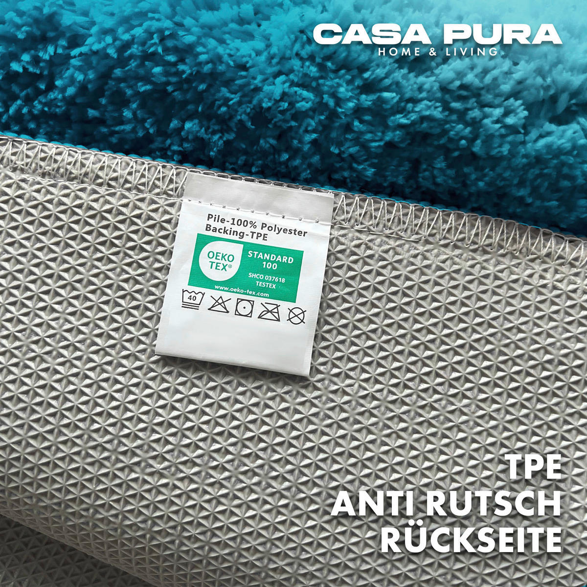 BADEMATTE SKY Petrol 80/150 cm  - Petrol, Basics, Kunststoff/Textil (80/150cm) - Floordirekt