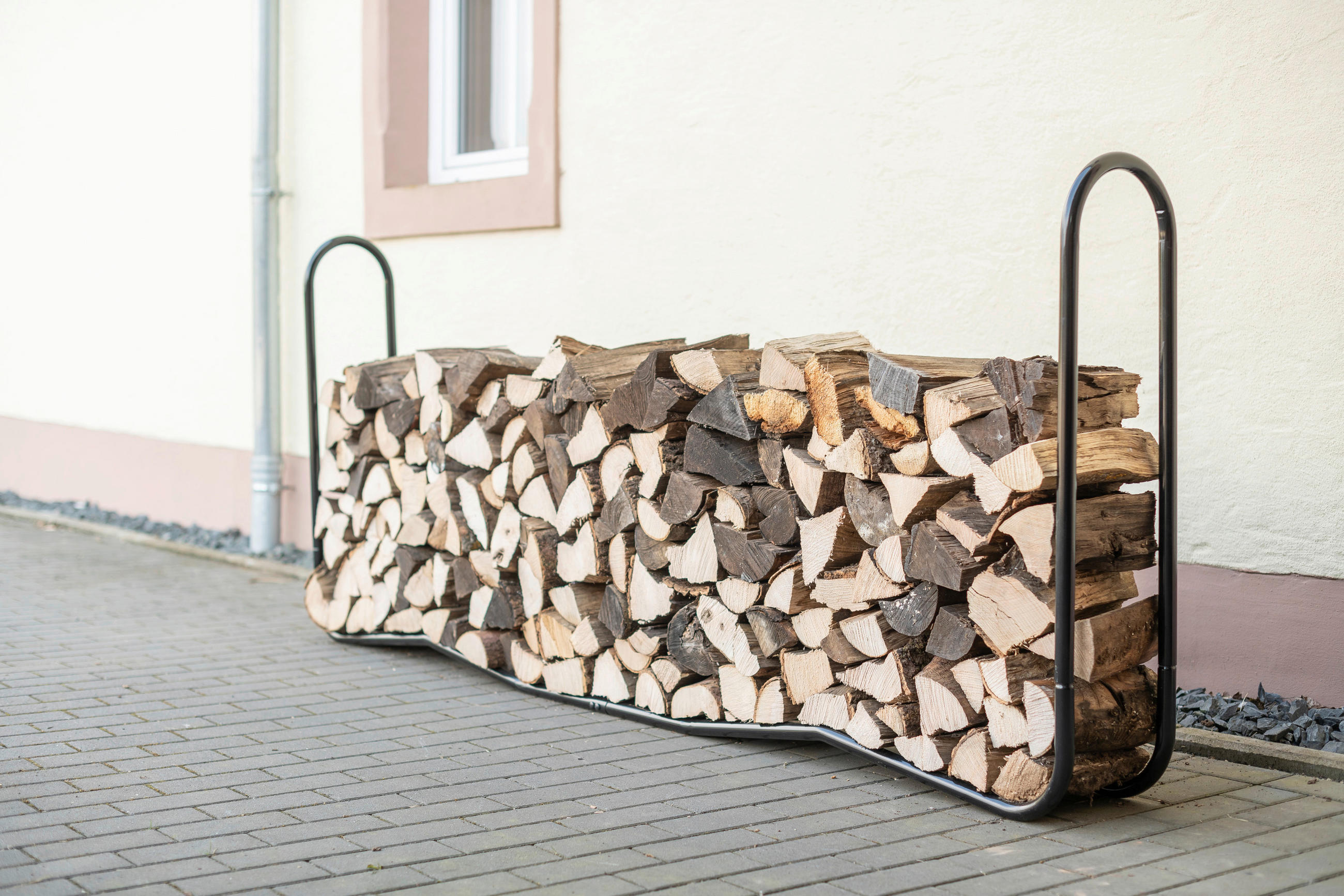 KAMINHOLZREGAL 244/99/25 cm  Metall  - Schwarz, Basics, Metall (244/99/25cm)