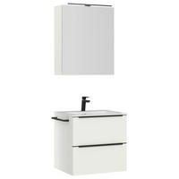 BADEZIMMER  in 61 cm  - Schwarz/Weiß, MODERN, Holzwerkstoff/Stein (61cm) - Nobilia