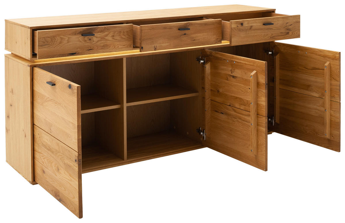 SIDEBOARD 183/90/44 cm  - Wildeiche/Anthrazit, Natur, Holz/Holzwerkstoff (183/90/44cm) - MID.YOU