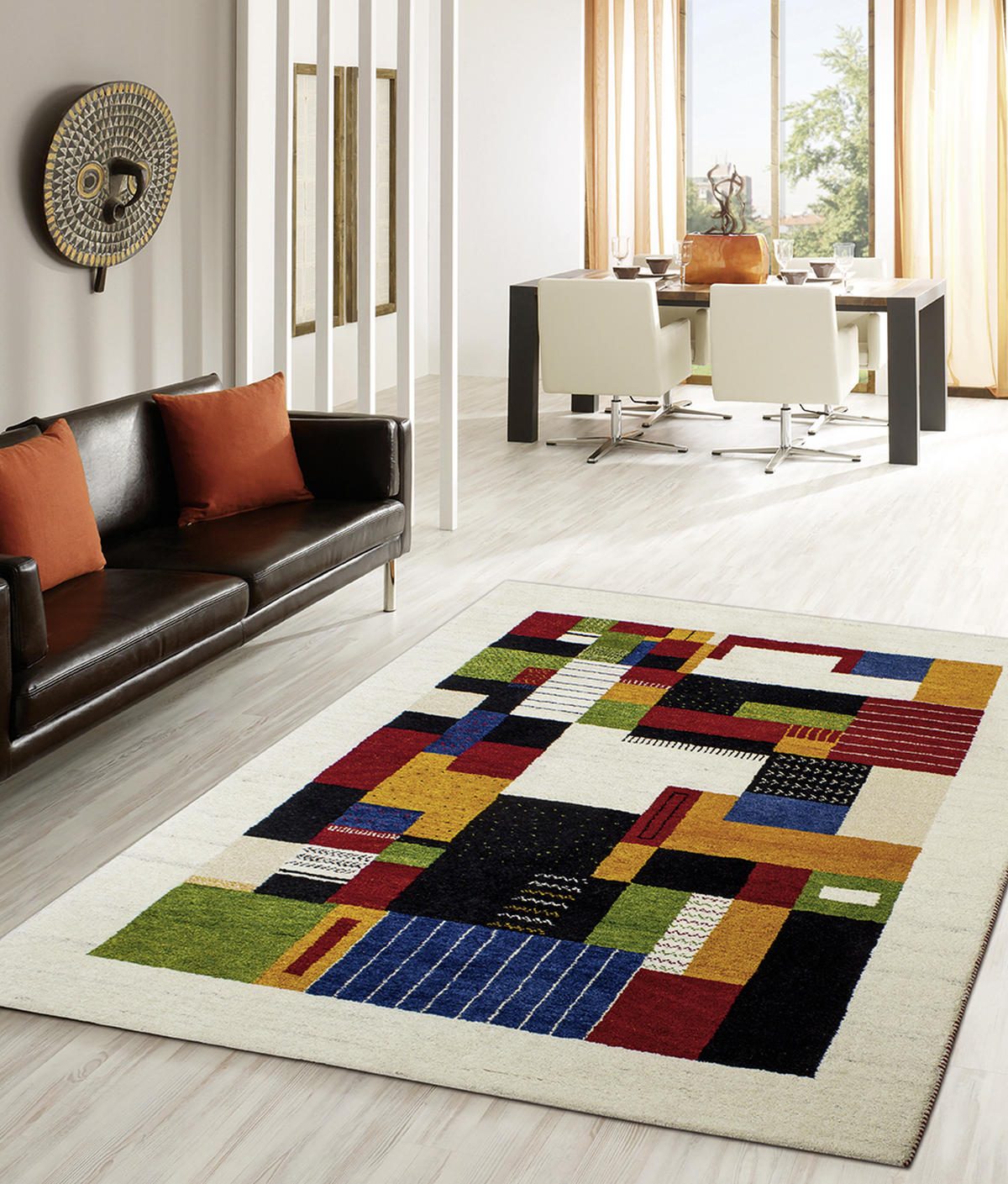 WOLLTEPPICH 250/350 cm Blau, Grün, Rot, Beige  - Blau/Beige, KONVENTIONELL, Naturmaterialien/Textil (250/350cm) - Cazaris