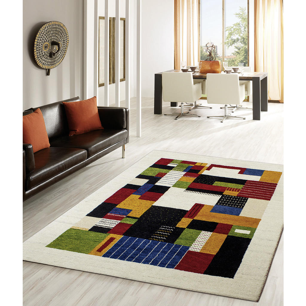 Thumbnail - Cazaris Wollteppich, Blau, Grün, Rot, Beige, Textil, Naturmaterialien, orientalisch, rechteckig, 200x300 cm, Teppiche & ...