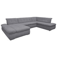 WOHNLANDSCHAFT Dunkelgrau Mikrofaser  - Chromfarben/Dunkelgrau, KONVENTIONELL, Textil/Metall (172/353/216cm) - MID.YOU
