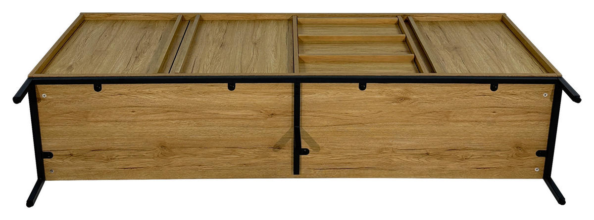 SIDEBOARD WABI  in 180/81/40 cm  - Eichefarben/Schwarz, Design, Holz/Holzwerkstoff (180/81/40cm) - Xora