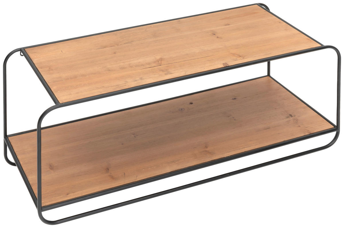 ŠATNÍ LIŠTA, 90/42/32.5 cm - černá/přírodní barvy, Lifestyle, kov/dřevo (90/42/32.5cm) - Livetastic