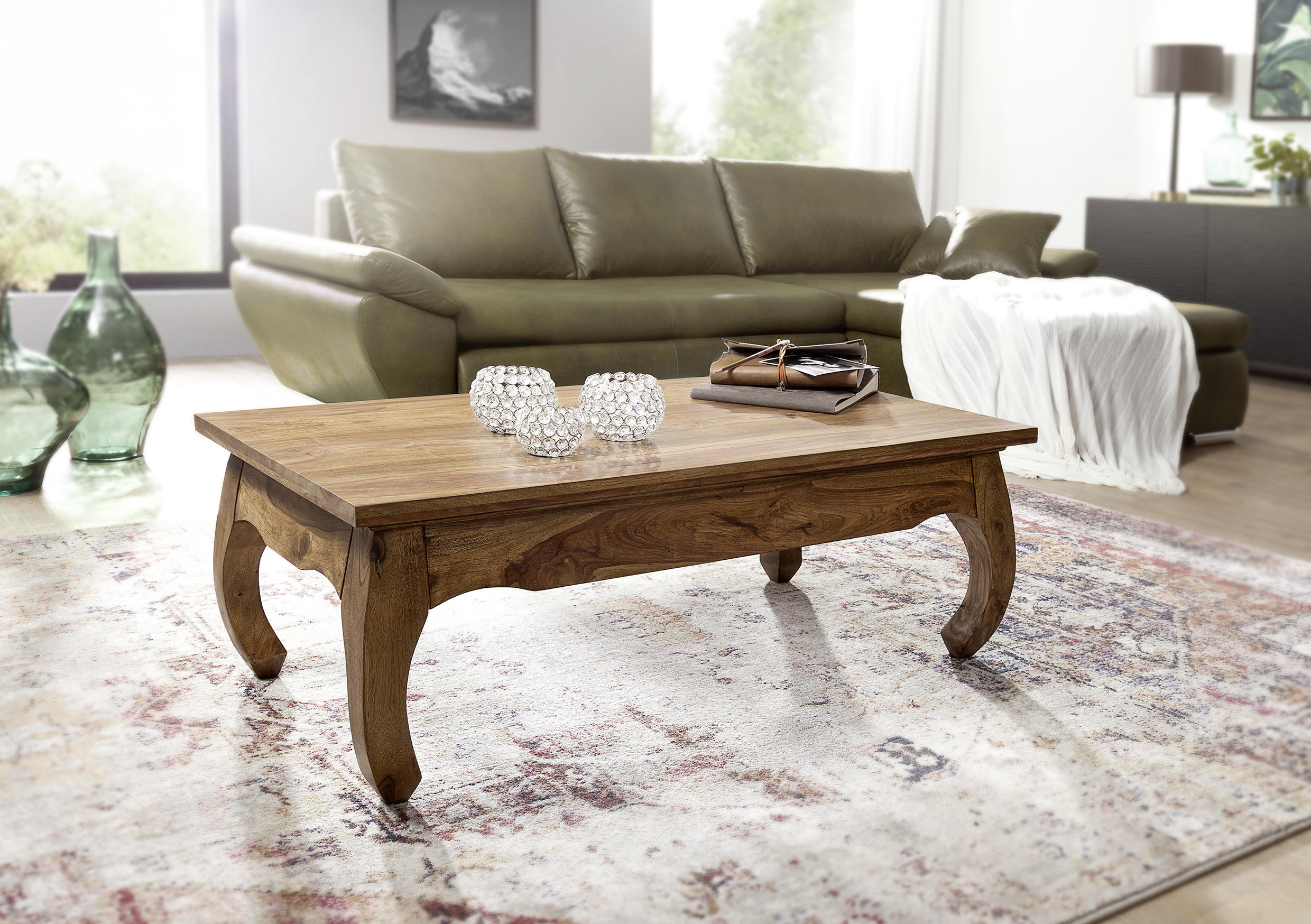 COUCHTISCH Sheesham massiv 110/60/40 cm rechteckig Sheeshamfarben - Sheeshamfarben, Design, Holz (110/60/40cm) - MID.YOU