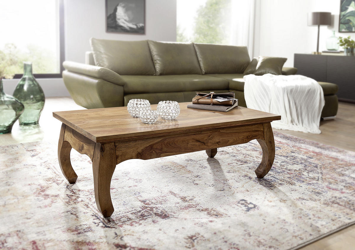 COUCHTISCH Sheesham massiv 110/60/40 cm rechteckig Sheeshamfarben  - Sheeshamfarben, Design, Holz (110/60/40cm) - MID.YOU