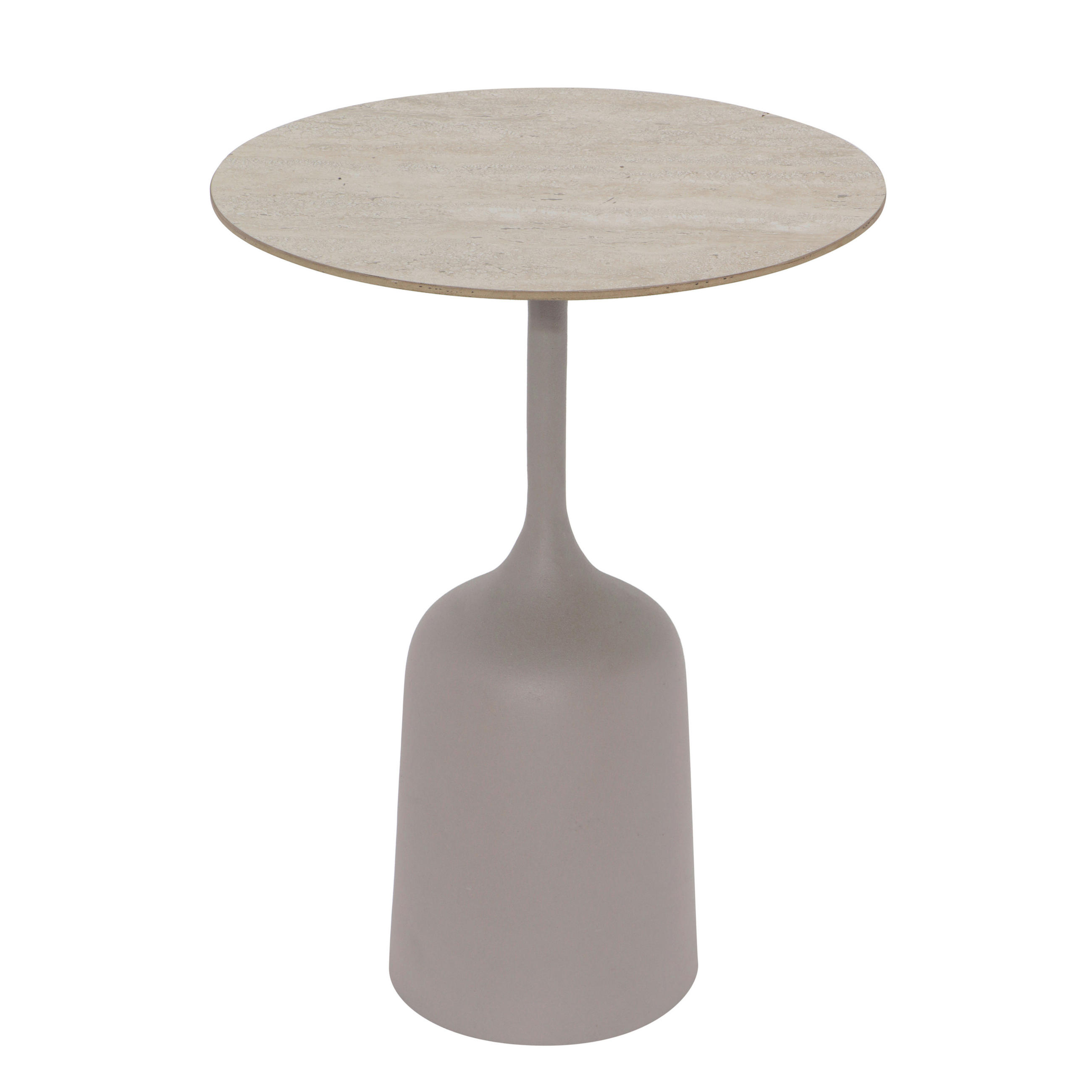 BEISTELLTISCH 40/40/53 cm Naturfarben, Taupe rund  - Taupe/Naturfarben, MODERN, Keramik/Metall (40/40/53cm) - Milino