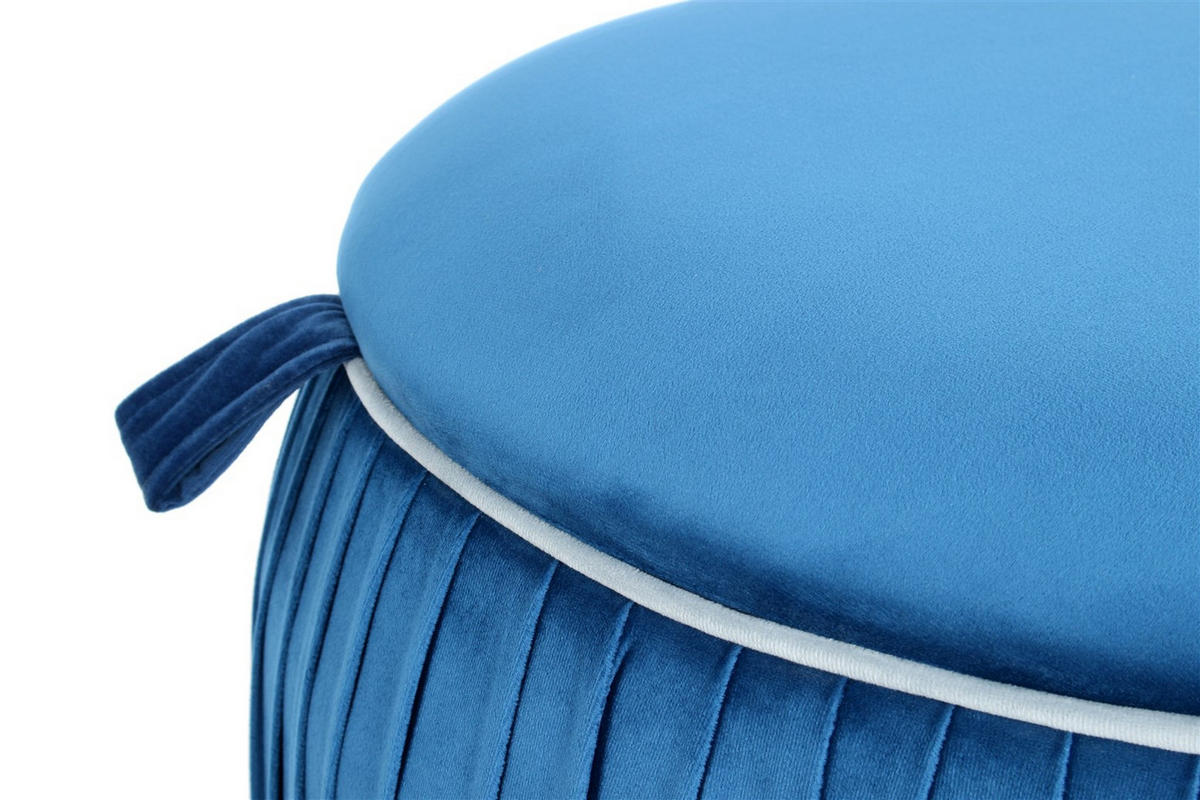 HOCKER in Textil Blau  - Blau, Design, Textil (63/43/63cm) - Kayoom