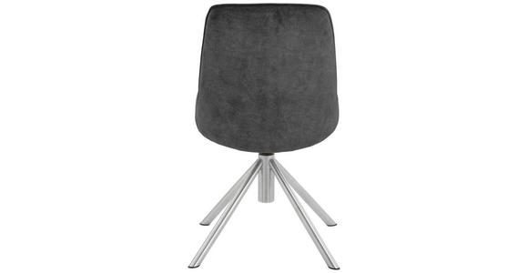 STUHL  in Edelstahl Flachgewebe Metall, Textil  - Edelstahlfarben/Anthrazit, Design, Textil/Metall (49/88/64cm) - Novel