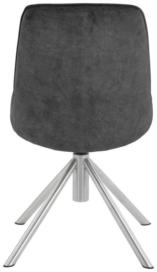 Thumbnail - Novel Stuhl, Anthrazit, Edelstahl, Metall, Textil, konisch, A-Form, 49x88x64 cm, Stoffauswahl, Typenauswahl, Sitzfläche ...